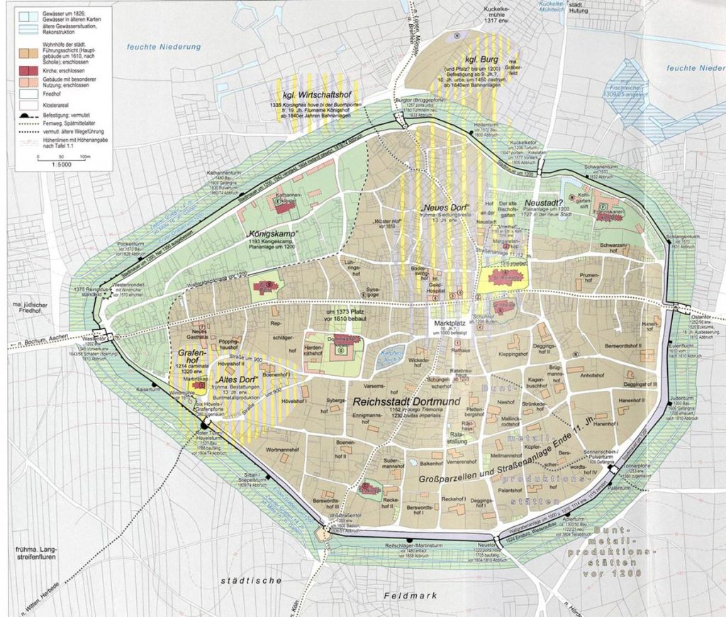 Karte Stadbefestigung Dortmund